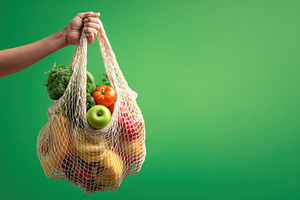 Fresh veggies and fruits tote, a Photo by Beautiful things