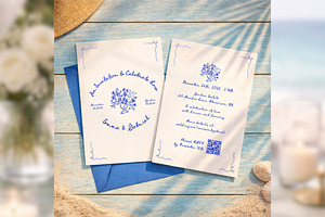 HandDrawn QR Invite Canva bd001, an Invitation Template by TyphoonStudio