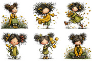 Whimsical Spring Girl Clipart, an Illustration by CraftArtStudio (Thumbnail 4 of 6)