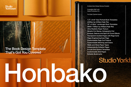 Honbako Book Design Mockup Template, a Books & Magazine Mockup by Studio Yorktown