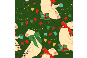 Seamless Pattern with Cute Polar, an Illustration by Maria Starus
