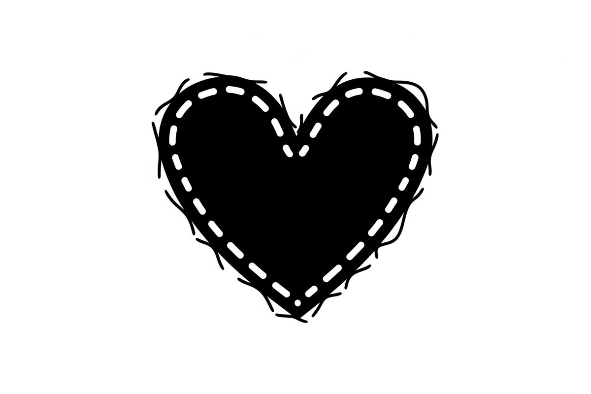 Stitched Heart Silhouette Vector Bun, an Illustration by Designs_River (Photo 12 of 41)
