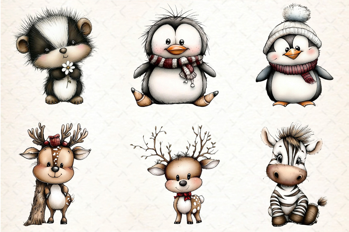 Baby Animal PNG Clipart Bundle, an Illustration by DreamCafeArt (Photo 2 of 8)