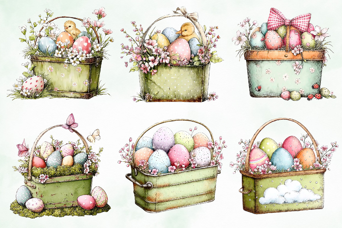 Whimsical Easter Basket Png Clipart, an Illustration by Creative Art (Photo 5 of 8)