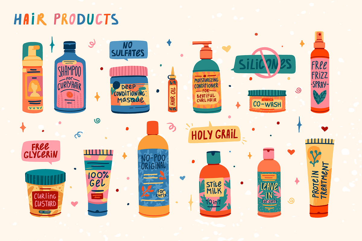 Curly Girl Method illustrations, an Illustration by Uniyok (Photo 4 of 10)