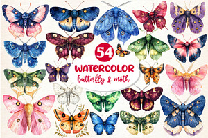 Watercolor Butterfly Clipart PNG, an Illustration by Dream Creation