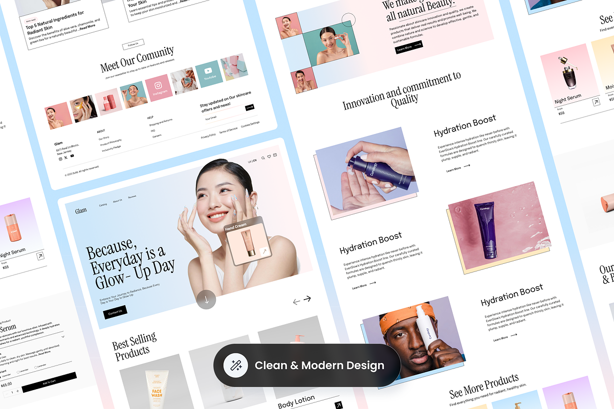 Beauty And Skincare Landing Page, a Landing Page Template by SLAB! Design (Photo 3 of 4)