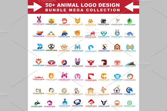 Big set animal logo creative Design preview 2