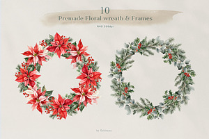 Christmas Watercolor Floral Set