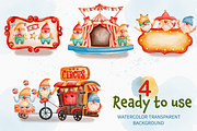 Watercolor Circus Gnome Clipart, an Animal Illustration by Apixsala (Thumbnail 2 of 12)
