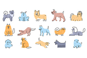 Doodle dogs. Cute hand drawn puppy, an Animal Illustration by winwin.art
