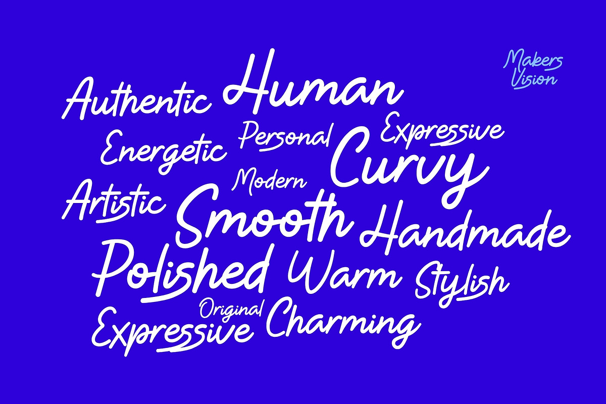 Makers Vision - Casual Script Type, a Script Font by HipFonts (Photo 5 of 12)