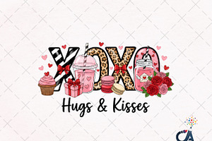 Xoxo Coffee Cup Valentine Png, an Illustration by Creative Art