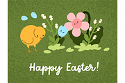 Happy Easter cute card backgrounds, a Background Graphic by Good Studio (Thumbnail 3 of 6)