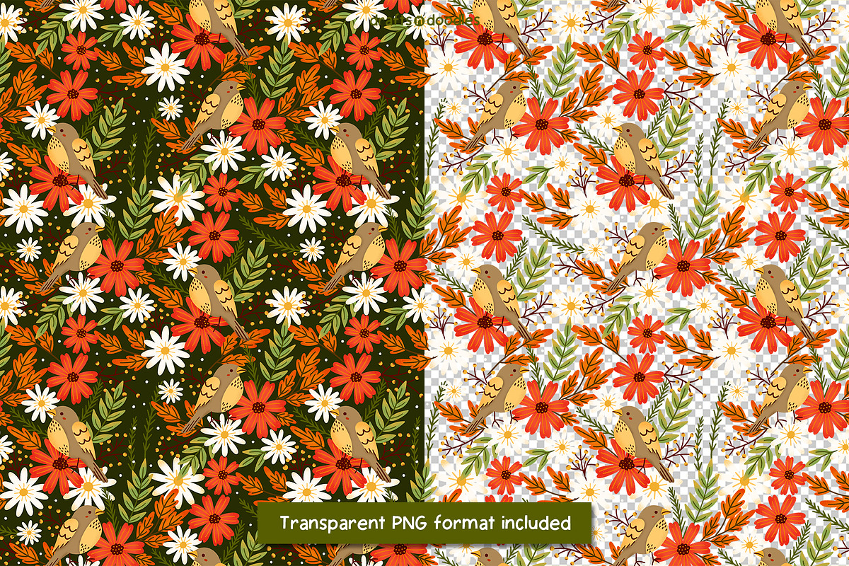 Autumn Garden Digital Paper Set, a Pattern Graphic by Drafts n Doodles (Photo 4 of 9)