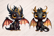Black Golden Dragon Clipart 25 PNGs, an Animal Illustration by Leakedink (Thumbnail 2 of 3)