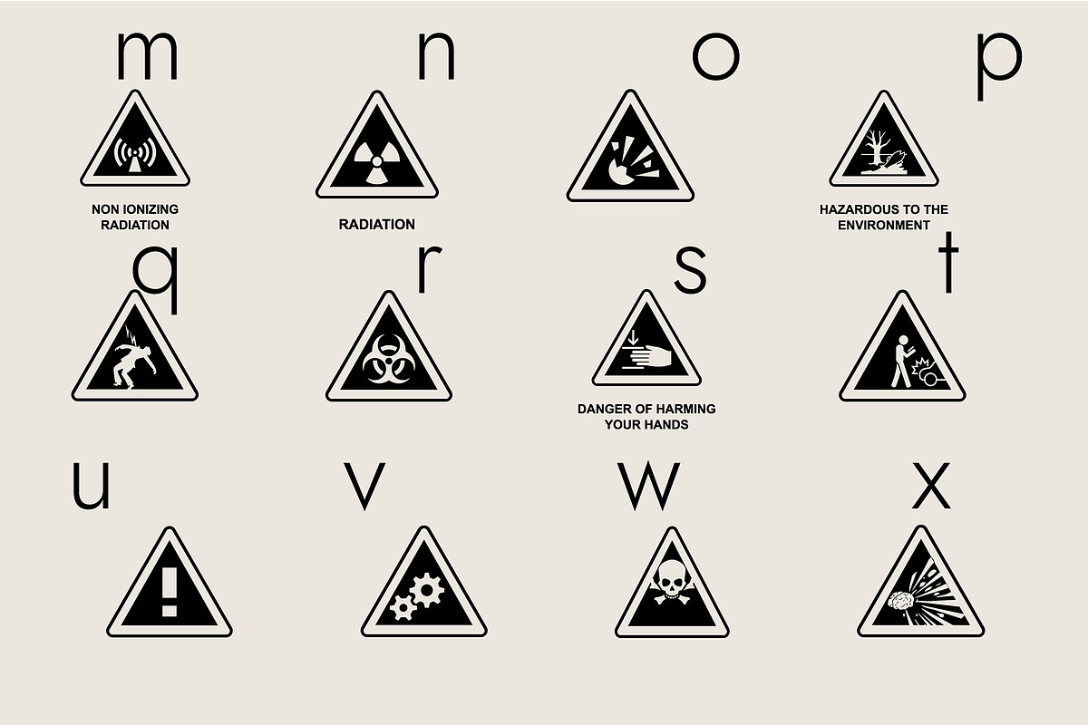 Warning Signs Dingbats Font, a Symbol Font by Minimalartstudio (Photo 7 of 8)