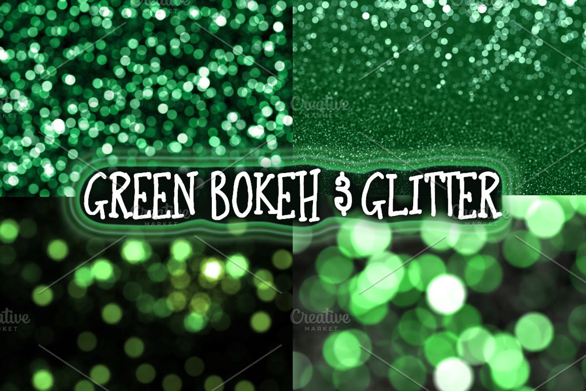 Green Glitter & Bokeh Backgrounds, a Texture Graphic by Paper Element (Photo 3 of 3)