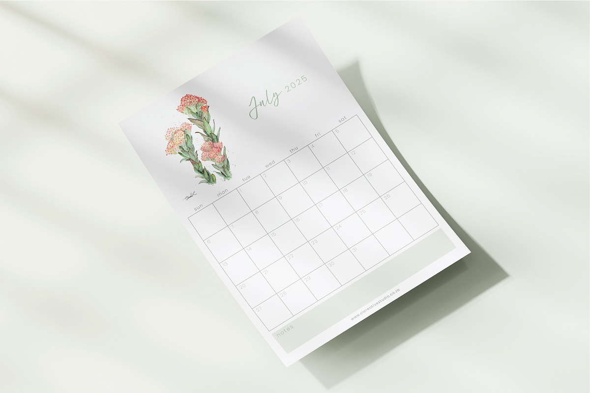 2025 Printable Calendar - Fynbos Art, a Stationery Template by CL Creative Studio (Photo 6 of 9)