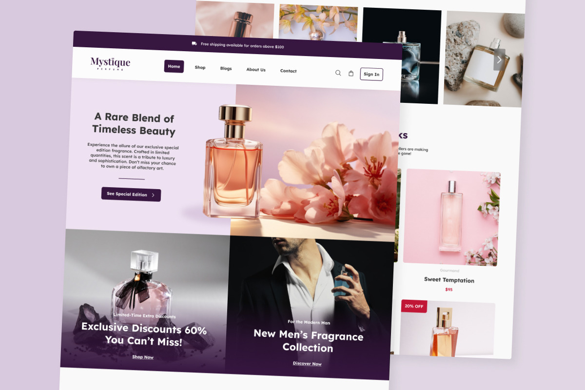 Mystique - Perfume Shop Landing Page, a Landing Page Template by twinstd (Photo 3 of 5)