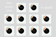 Black & Floral Insta Stories Pack, an Icon by Elise Hunter Design (Thumbnail 1 of 11)