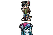 Emo Dogs Clipart Stickers Set, an Animal Illustration by DoubleTwists (Thumbnail 4 of 5)