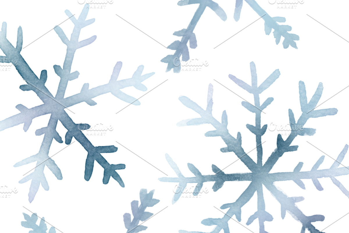 Watercolor snowflakes brushes (PS), a Brush Add-On by Little Bean (Photo 5 of 7)