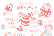 Unicorn baby - cute pink nursery set, an Animal Illustration by Artnis (Thumbnail 2 of 7)