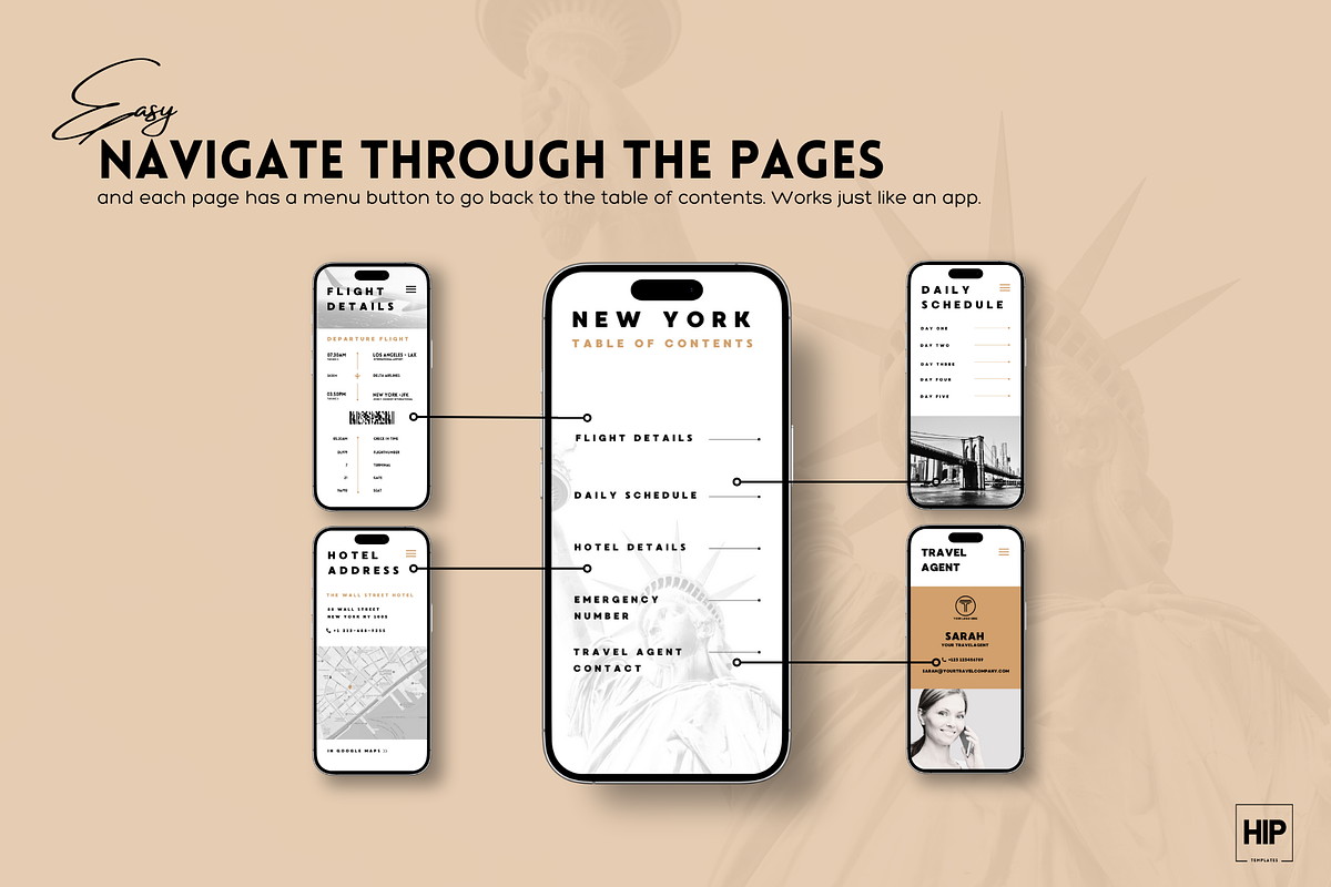 Editable Mobile City Trip Itinerary, a Templates & Theme by Hip Templates (Photo 6 of 11)