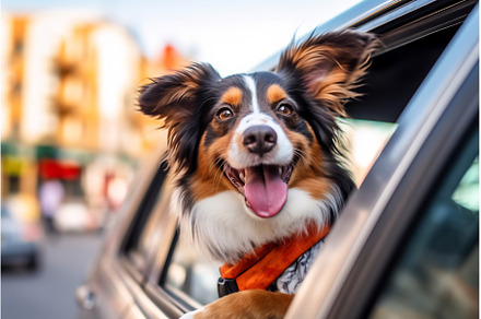 Dog enjoying traveling by car. Dog, an Animal Photo by Beautiful things
