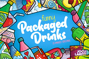 Funny Packaged Drinks Illustration