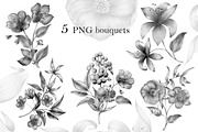 Flower Mix, a Decorative Illustration by ViсkyArtDesign (Thumbnail 3 of 9)