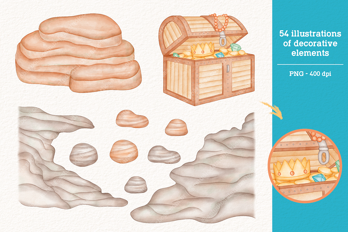 Under the Sea - Cliparts Set, an Illustration by Estudio Daiane Barbosa (Photo 6 of 10)