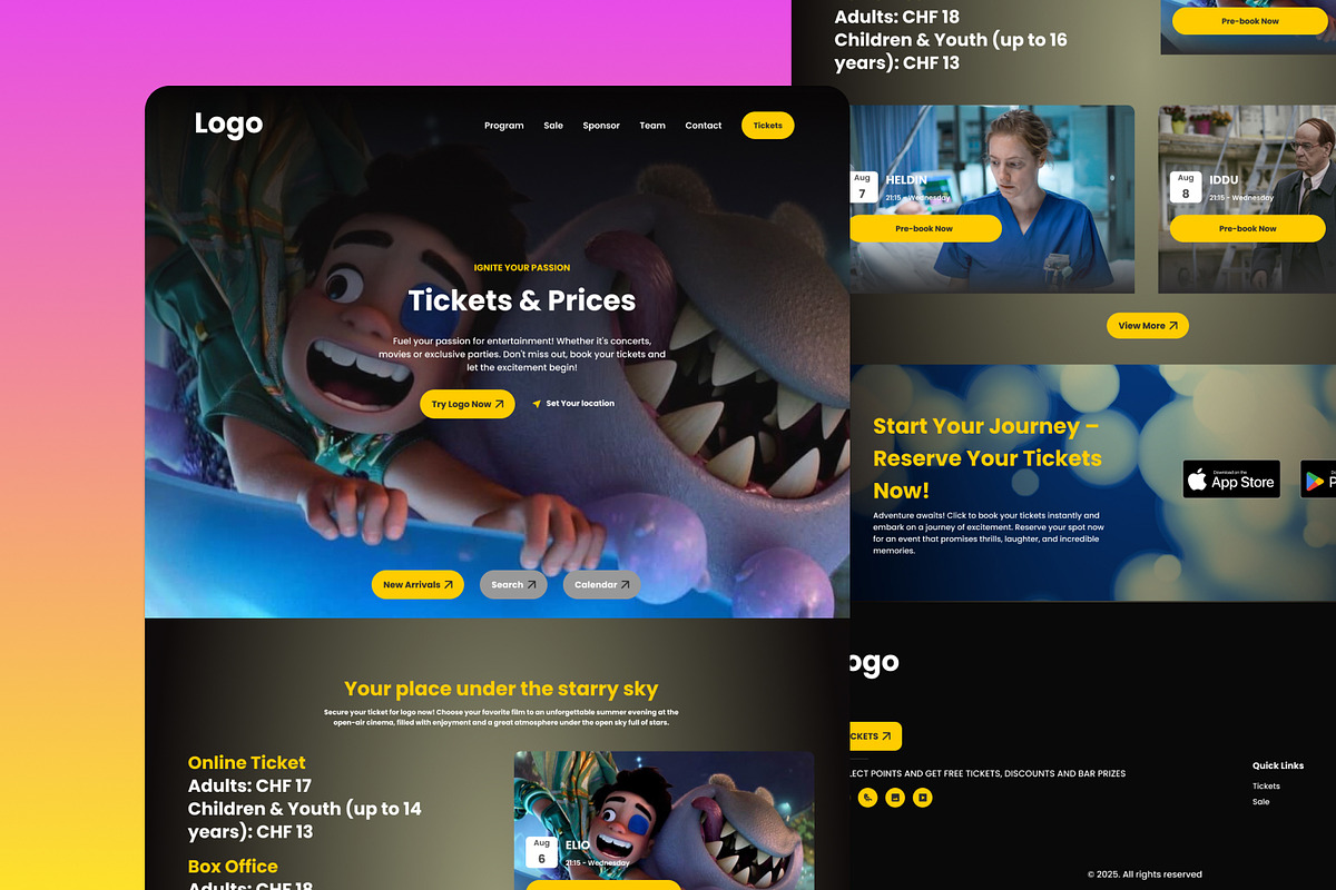 Template Landing Page Ticketing, a Landing Page Template by Simona Meleca