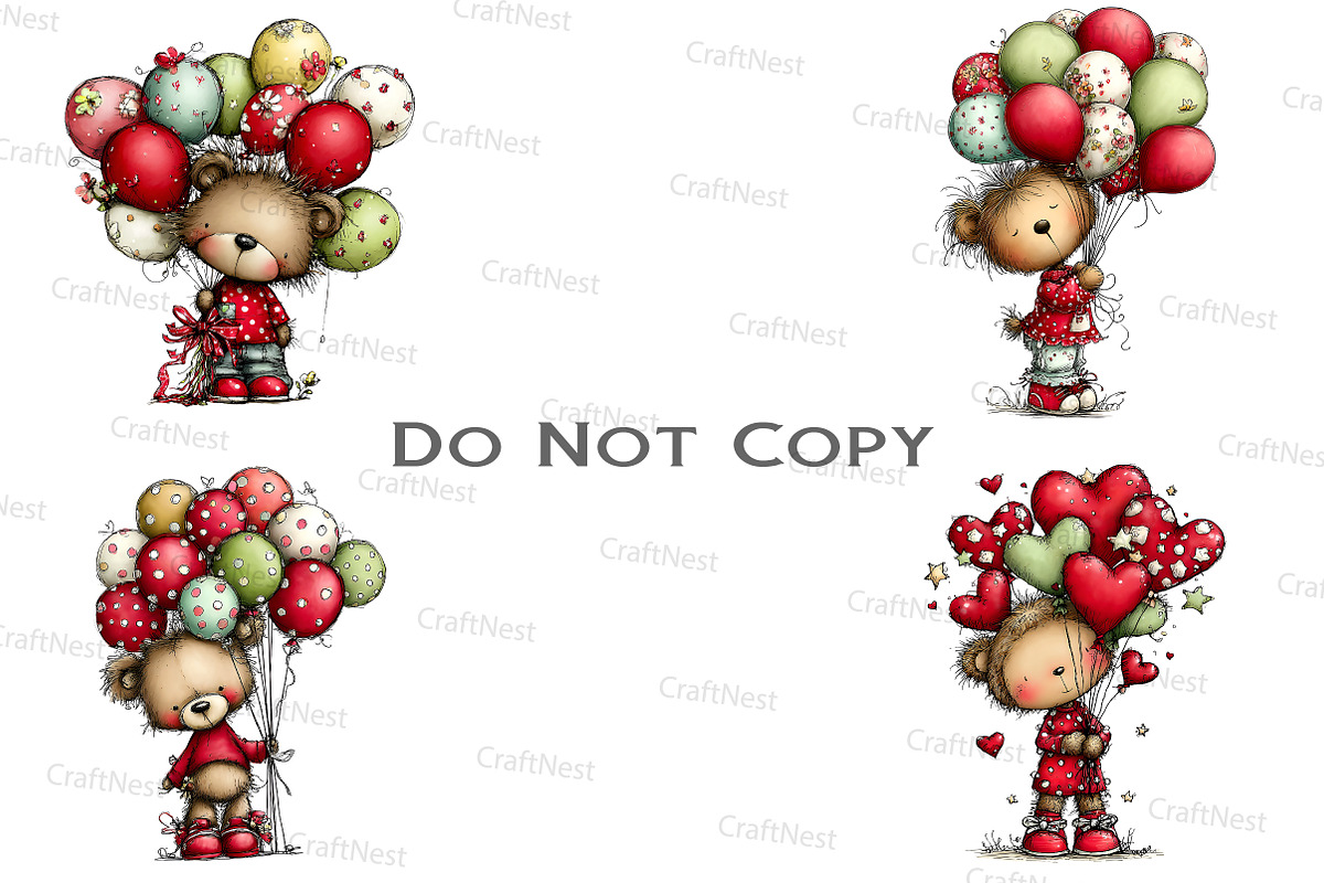 Teddy Bear, Bear With Balloons, an Illustration by Craft Nest (Photo 5 of 9)