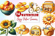 Cozy Yellow Summer Clipart, an Illustration by Watercolor design (Thumbnail 1 of 5)
