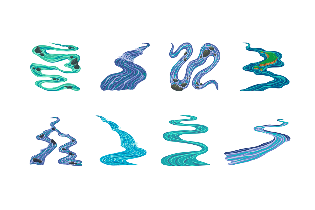 Flowing River, an Object Graphic by Deemak Daksina