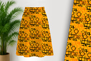 Orange and Black Stick People, a Pattern Graphic by Sharon Schwalbe (Thumbnail 1 of 5)