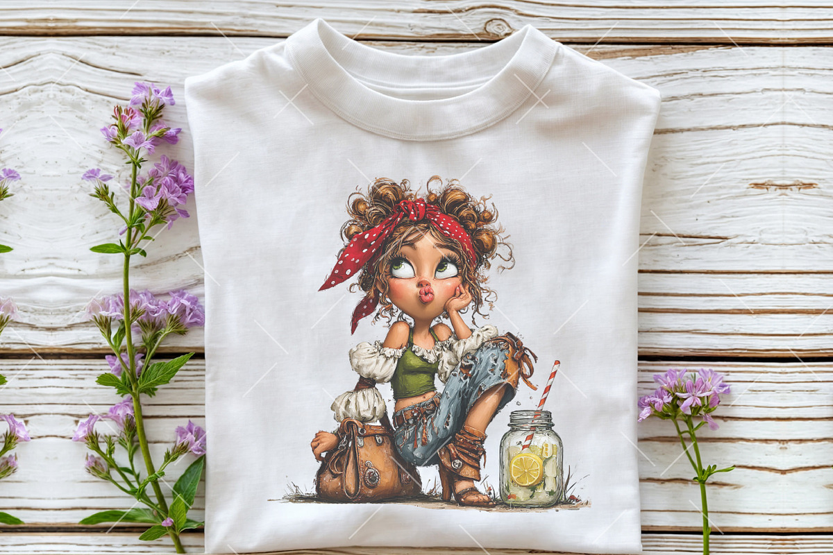 Whimsical Summer Western Girl Clipar, an Illustration by OK Design (Photo 5 of 6)