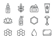 Bundles Set Organic Cosmetic Icons, an Outline Icon by adenpinkstore (Thumbnail 1 of 11)