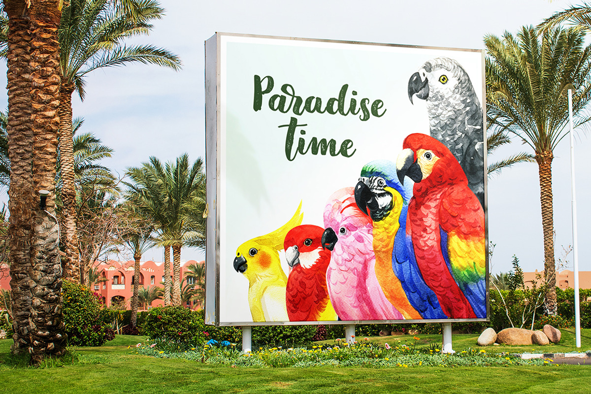Parrots-watercolor set, an Animal Illustration by KatBranchArt (Photo 5 of 5)