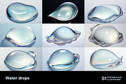 Water drops. 51 images, an Object Illustration by Handmadefont (Thumbnail 10 of 12)