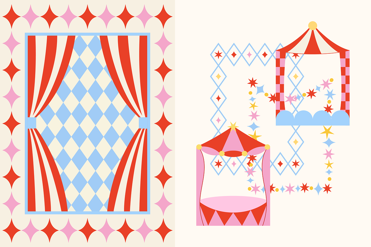 Circus Frames & Backgrounds, an Object Graphic by Felizabeth Design