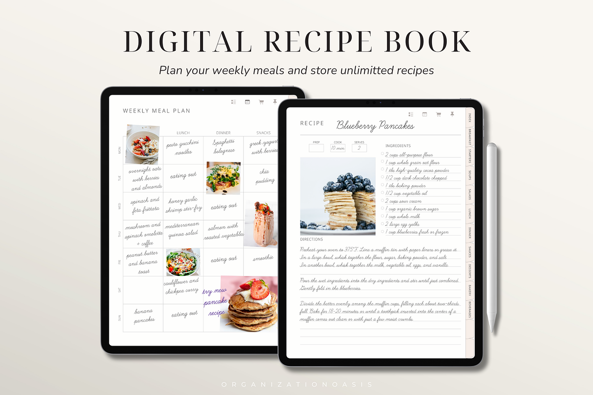 Digital Recipe Book for GoodNotes, a Templates & Theme by OrganizationOasisRo (Photo 2 of 10)