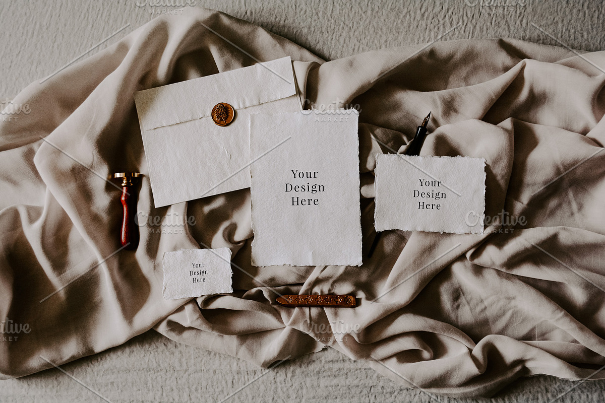 Deckle Edge Stationary Mockup Bundle, a Print Template by Barn Owl Studio (Photo 3 of 16)