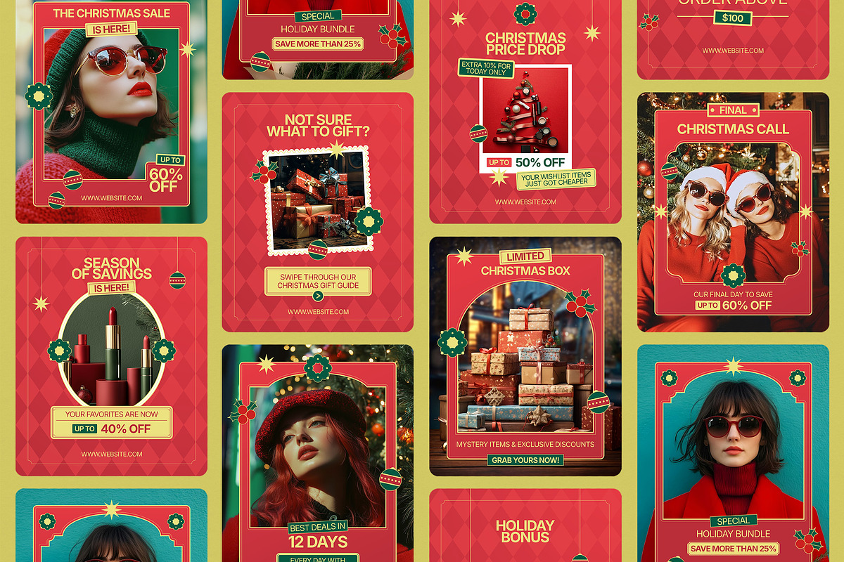 Christmas Sale Instagram Templates, a Social Media Template by Supanium Studio (Photo 1 of 5)