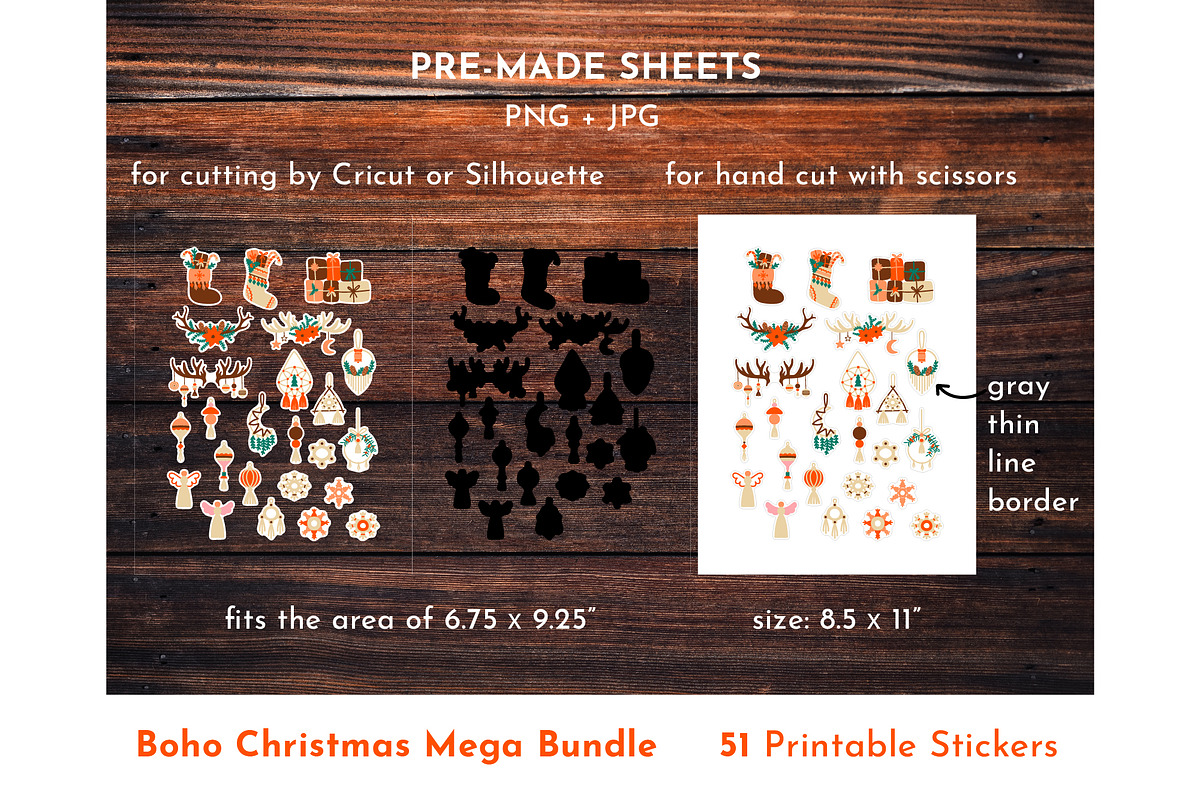 Boho Bundle Christmas Stickers, an Object Graphic by AvaAva (Photo 7 of 8)