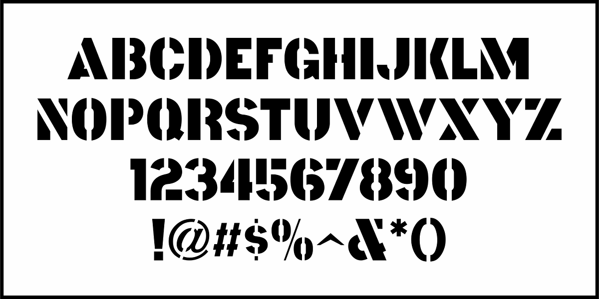 Old Brass Stencil JNL, a Font by Jeff Levine Fonts (Photo 3 of 5)