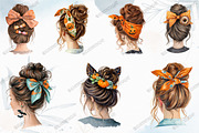 Halloween Messy Bun Png Bundle, a Graphic by designcity5 (Thumbnail 2 of 5)