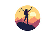 Sunset Mountain Victory Silhouette, an Object Graphic by yasushie (Thumbnail 16 of 16)